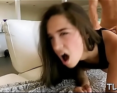 Girl cumming on huge shlong