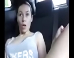daring girl masturbating in the car